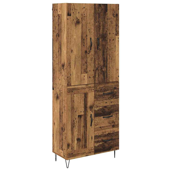 Bufet cu sertar 2 pcs Lemn vechi Lemn tehnic și sticlă - WALTI WALTI