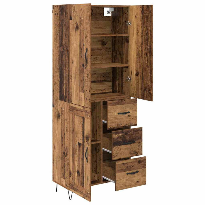 Bufet cu sertar 2 pcs Lemn vechi Lemn tehnic și sticlă - WALTI WALTI