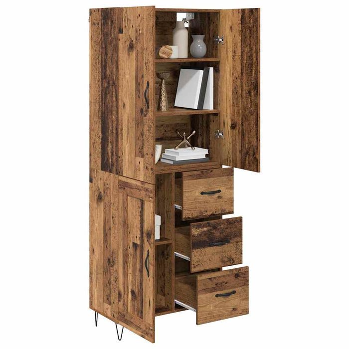 Bufet cu sertar 2 pcs Lemn vechi Lemn tehnic și sticlă - WALTI WALTI