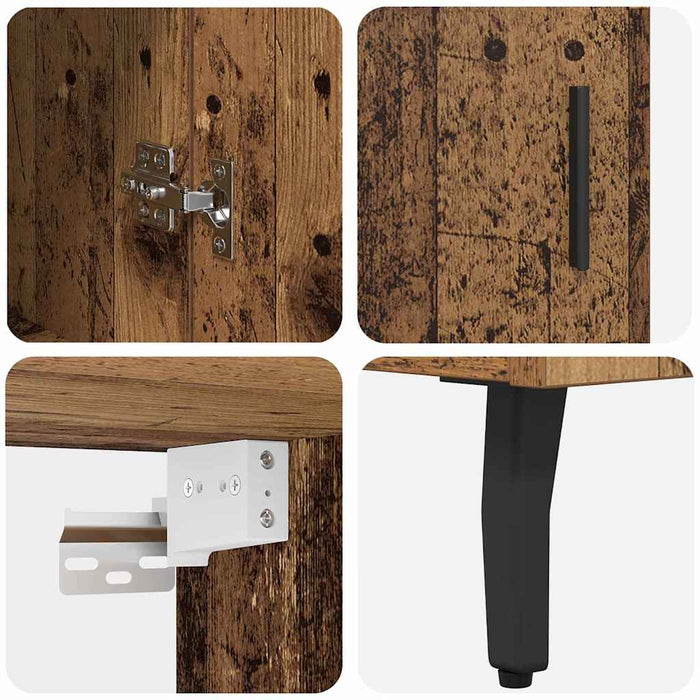 Bufet 2 pcs Lemn Vechi Lemn Stratificat și Sticlă - WALTI WALTI