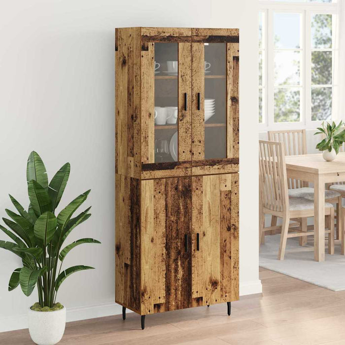 Bufet 2 pcs Lemn Vechi Lemn Stratificat și Sticlă - WALTI WALTI