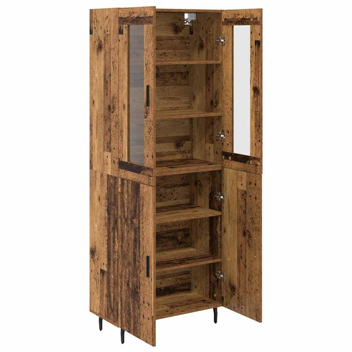 Bufet 2 pcs Lemn Vechi Lemn Stratificat și Sticlă - WALTI WALTI