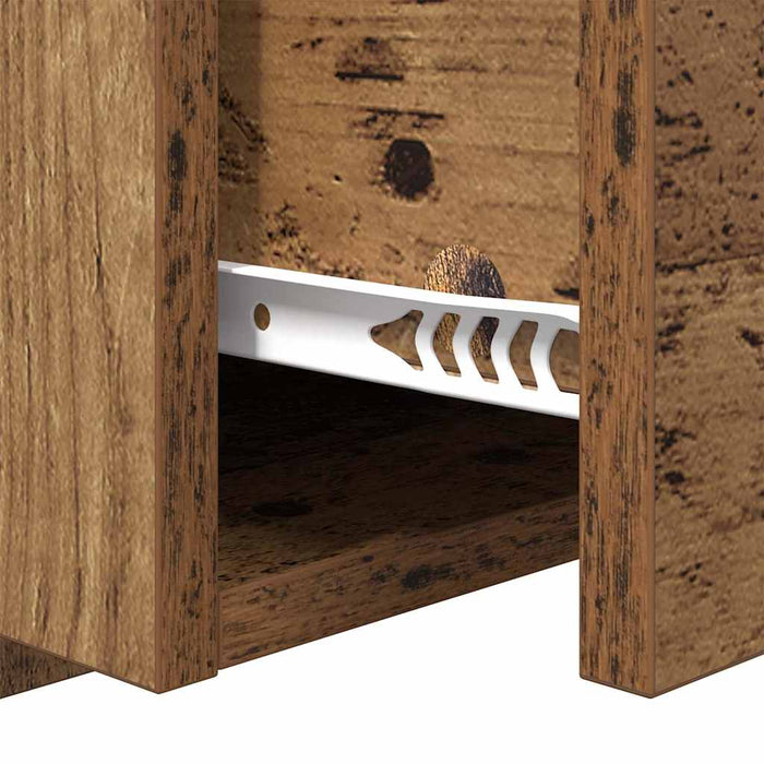 Tăblie cu Noptieră cu sertar 3 pcs Lemn Vechi Lemn compozit - WALTI WALTI