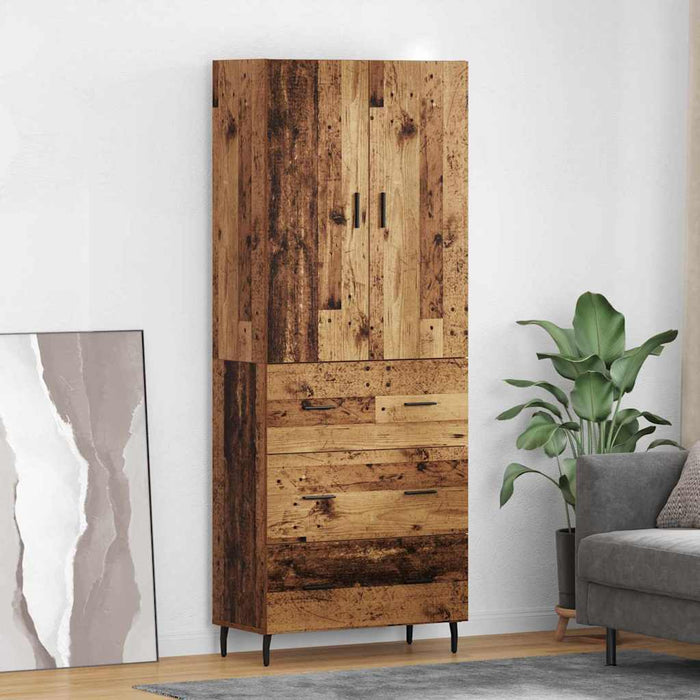 Bufet Lemn Vechi 69,5 x 34 x 180 cm Lemn Stratificat și Sticlă - WALTI WALTI