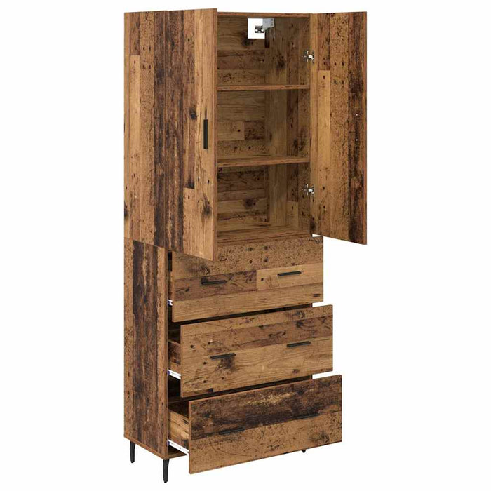Bufet Lemn Vechi 69,5 x 34 x 180 cm Lemn Stratificat și Sticlă - WALTI WALTI