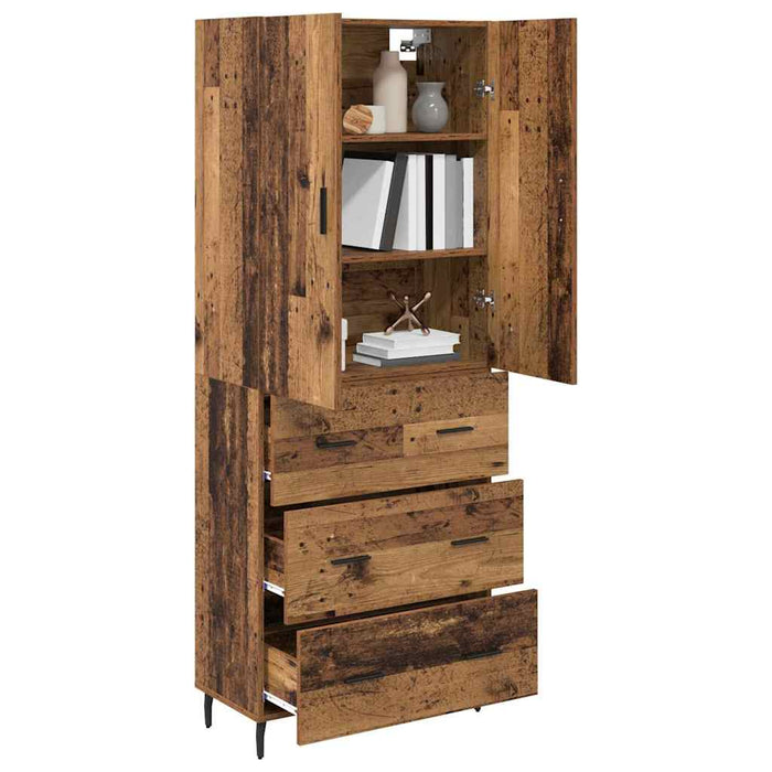 Bufet Lemn Vechi 69,5 x 34 x 180 cm Lemn Stratificat și Sticlă - WALTI WALTI