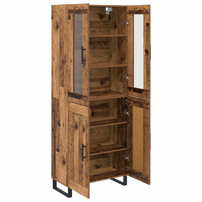 Bufet 2 pcs Lemn Vechi Lemn Stratificat și Sticlă - WALTI WALTI