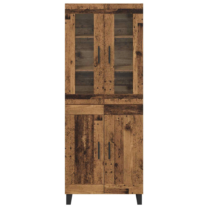 Bufet 2 pcs Lemn Vechi Lemn Stratificat și Sticlă - WALTI WALTI