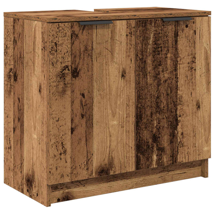 Set de mobilier pentru baie 5 pcs Lemn vechi Lemn compozit - WALTI WALTI