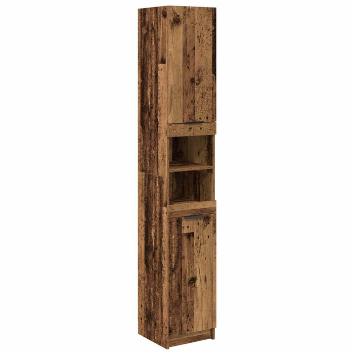 Set de mobilier pentru baie 5 pcs Lemn vechi Lemn compozit - WALTI WALTI