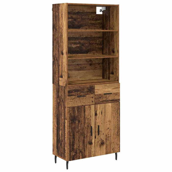 Bufet Lemn Vechi 69,5 x 34 x 180 cm Lemn Stratificat și Sticlă - WALTI WALTI