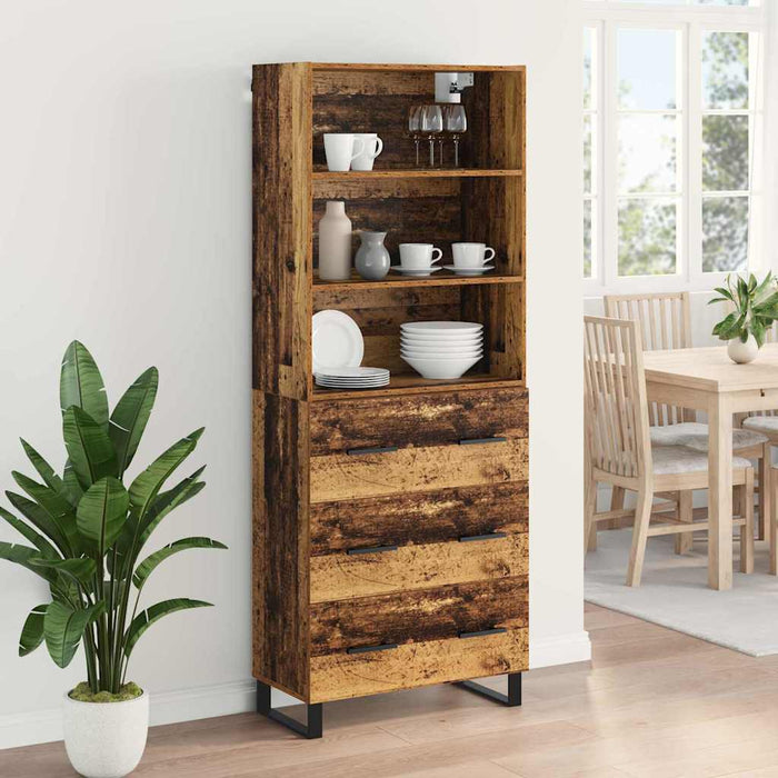 Bufet cu sertar 2 pcs Lemn vechi Lemn compozit - WALTI WALTI