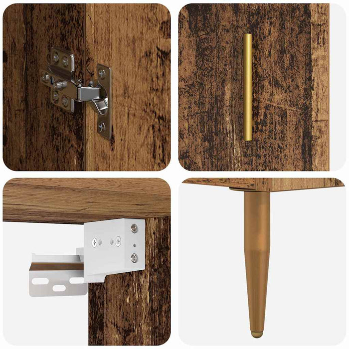 Bufet 2 pcs Lemn Vechi Sticlă - WALTI WALTI