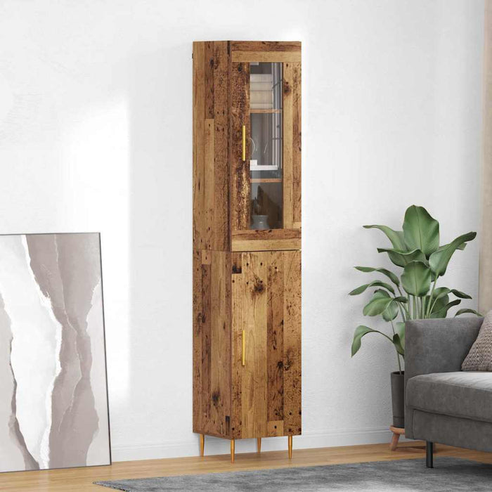 Bufet 2 pcs Lemn Vechi Sticlă - WALTI WALTI