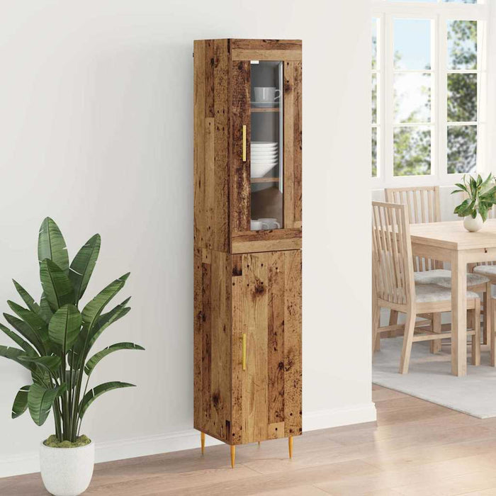 Bufet 2 pcs Lemn Vechi Sticlă - WALTI WALTI