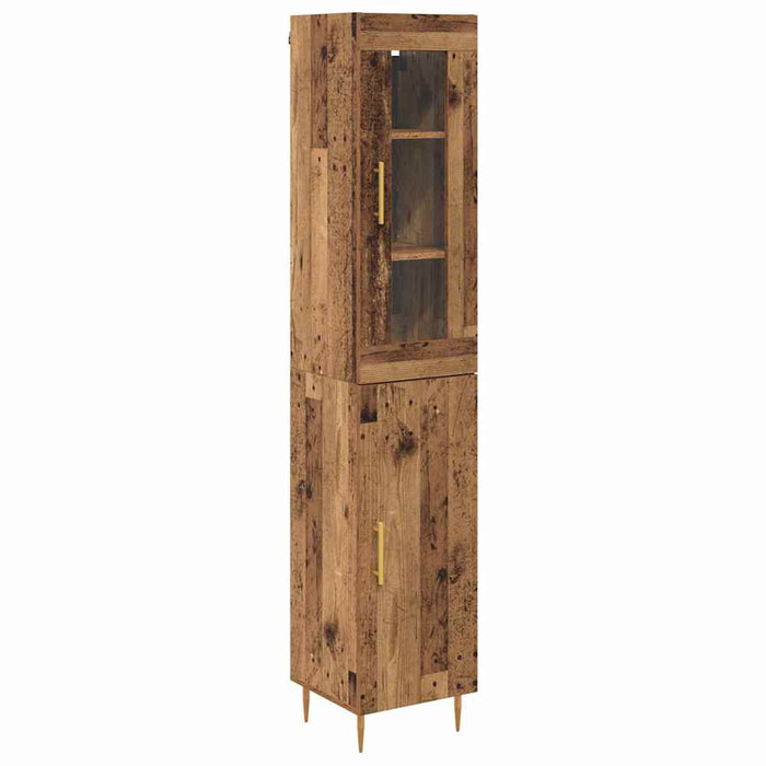 Bufet 2 pcs Lemn Vechi Sticlă - WALTI WALTI