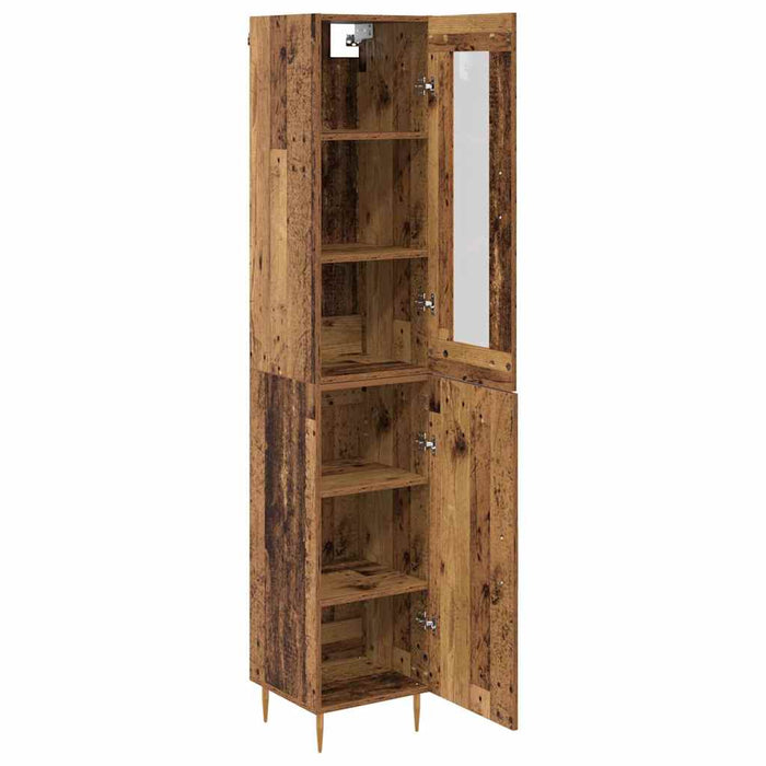 Bufet 2 pcs Lemn Vechi Sticlă - WALTI WALTI