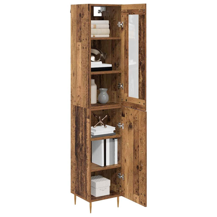 Bufet 2 pcs Lemn Vechi Sticlă - WALTI WALTI
