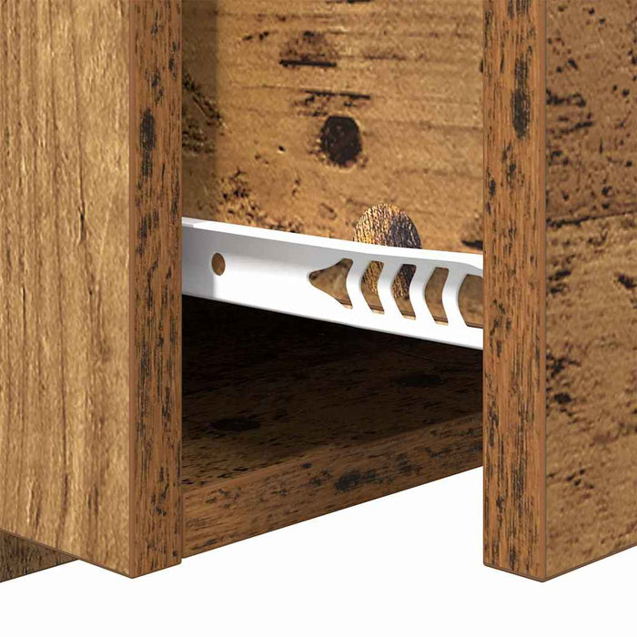 Tăblie cu Noptieră cu sertar 3 pcs Lemn Vechi Lemn compozit - WALTI WALTI