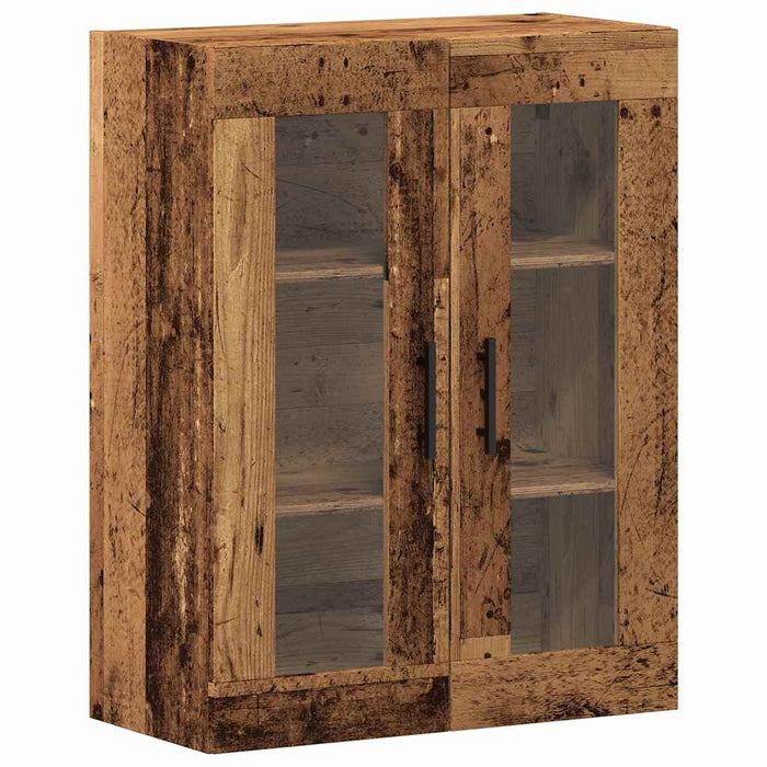 Bufet cu sertar 2 pcs Lemn Vechi Lemn Stratificat și Sticlă - WALTI WALTI