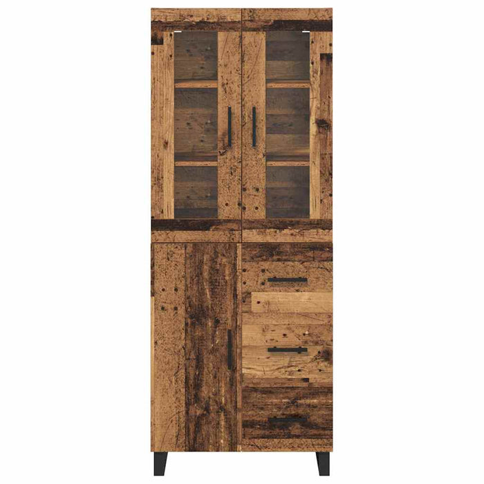Bufet cu sertar 2 pcs Lemn Vechi Lemn Stratificat și Sticlă - WALTI WALTI