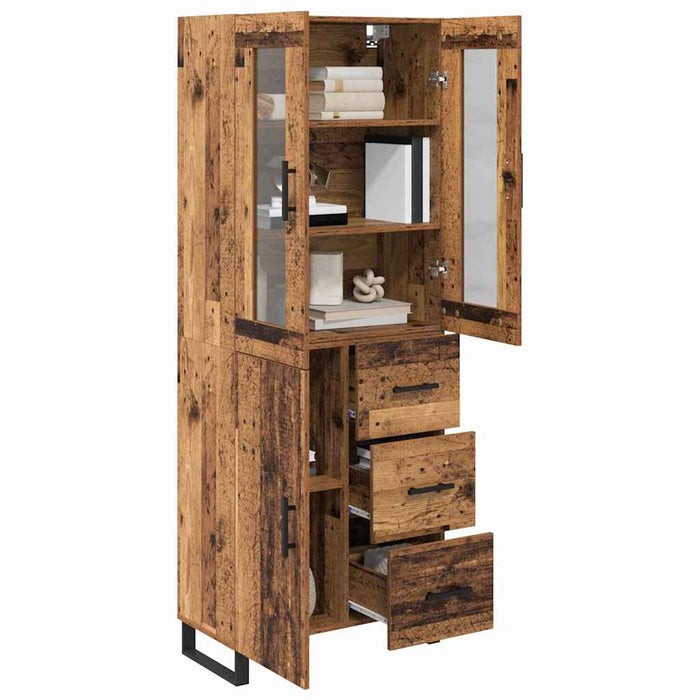 Bufet cu sertar 2 pcs Lemn Vechi Lemn Stratificat și Sticlă - WALTI WALTI