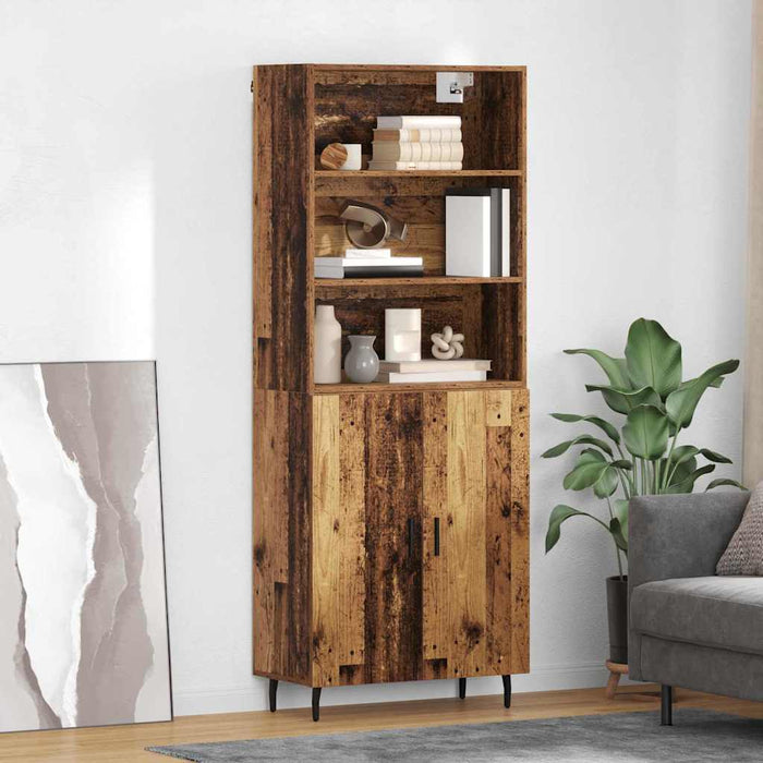 Bufet Lemn Vechi 69,5 x 34 x 180 cm Lemn Stratificat și Sticlă - WALTI WALTI