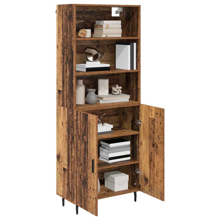 Bufet Lemn Vechi 69,5 x 34 x 180 cm Lemn Stratificat și Sticlă - WALTI WALTI
