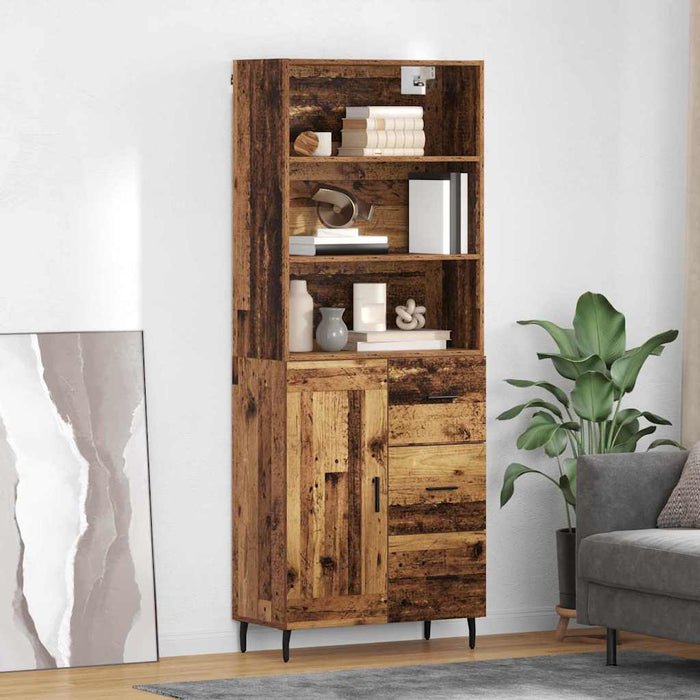 Bufet Lemn Vechi 69,5 x 34 x 180 cm Lemn Stratificat și Sticlă - WALTI WALTI