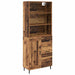 Bufet Lemn Vechi 69,5 x 34 x 180 cm Lemn Stratificat și Sticlă - WALTI WALTI