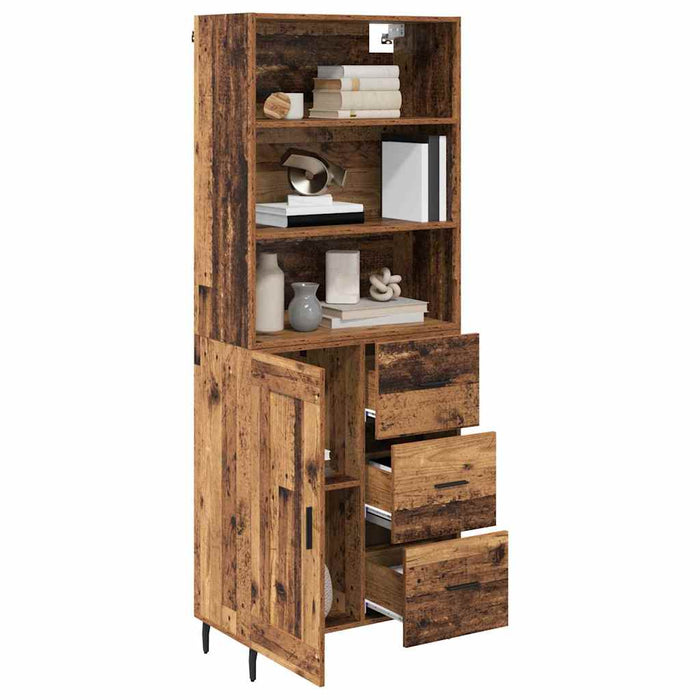 Bufet Lemn Vechi 69,5 x 34 x 180 cm Lemn Stratificat și Sticlă - WALTI WALTI