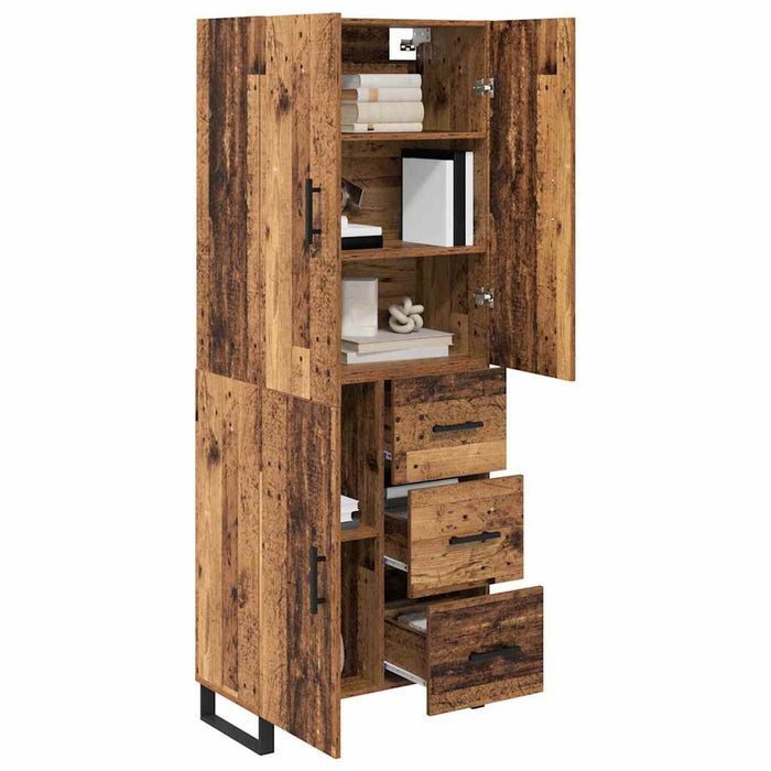 Bufet cu sertar 2 pcs Lemn Vechi Lemn Stratificat și Sticlă - WALTI WALTI