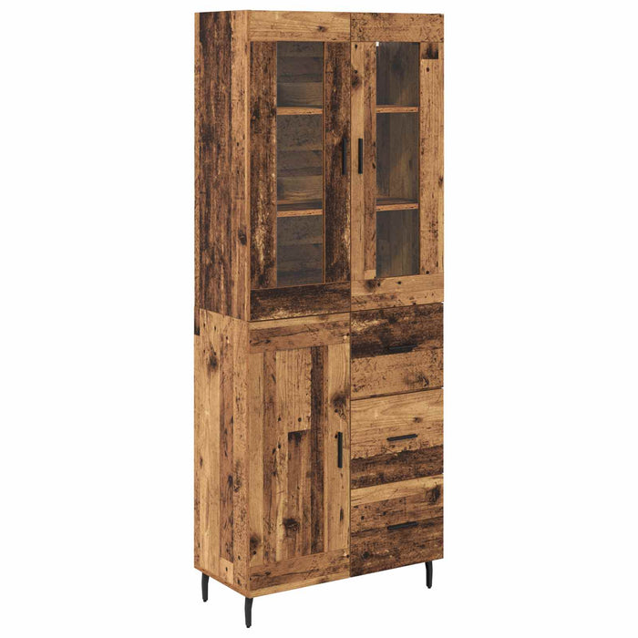 Bufet cu sertar 2 pcs Lemn Vechi Lemn Stratificat și Sticlă - WALTI WALTI