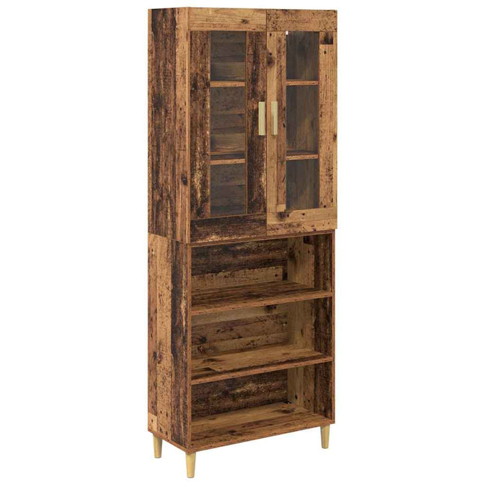 Bufet Lemn Vechi 69,5 x 34 x 180 cm Lemn Stratificat și Sticlă - WALTI WALTI