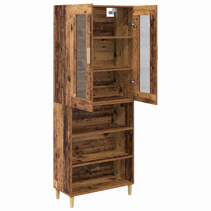 Bufet Lemn Vechi 69,5 x 34 x 180 cm Lemn Stratificat și Sticlă - WALTI WALTI