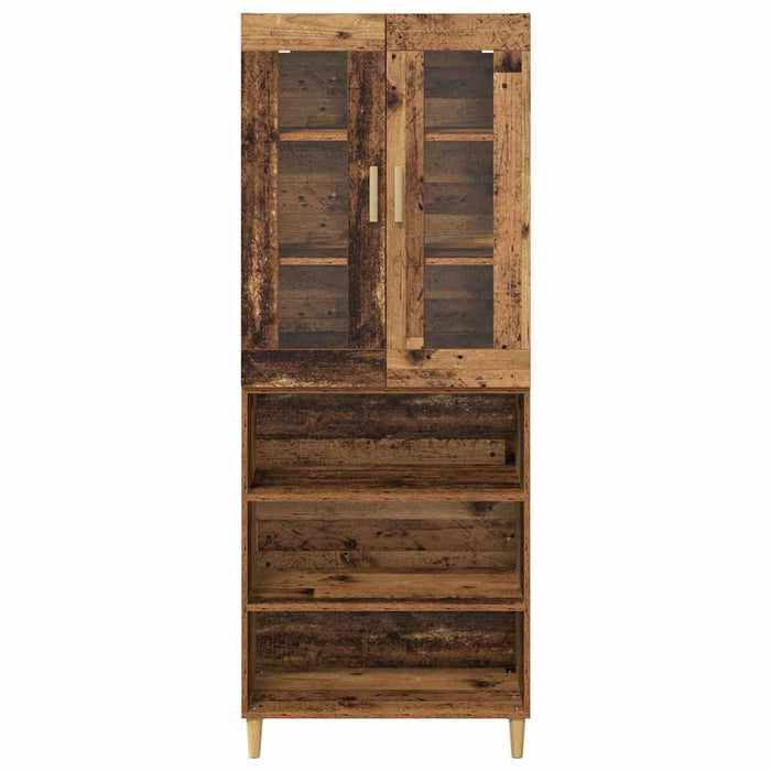 Bufet Lemn Vechi 69,5 x 34 x 180 cm Lemn Stratificat și Sticlă - WALTI WALTI