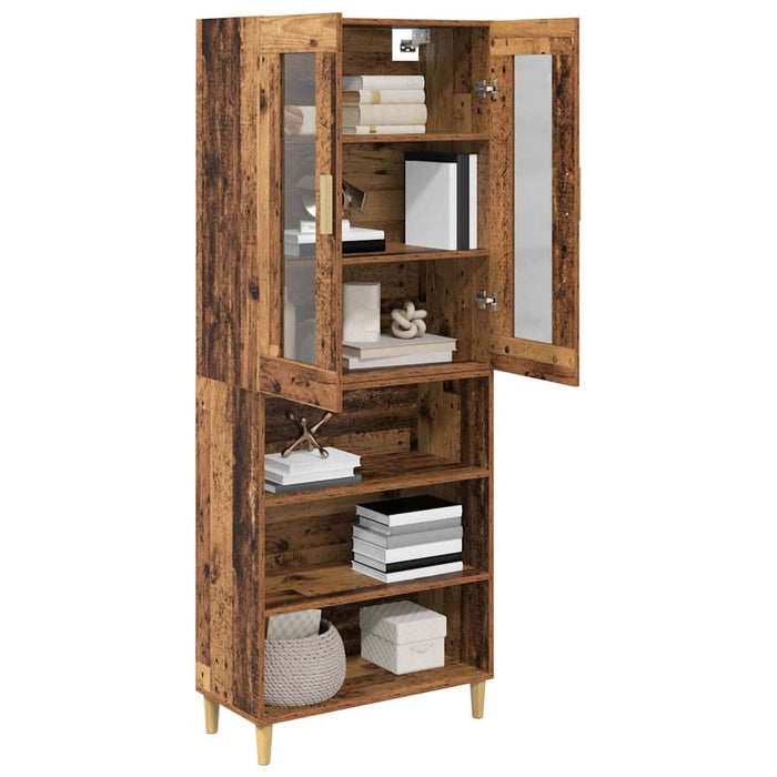 Bufet Lemn Vechi 69,5 x 34 x 180 cm Lemn Stratificat și Sticlă - WALTI WALTI