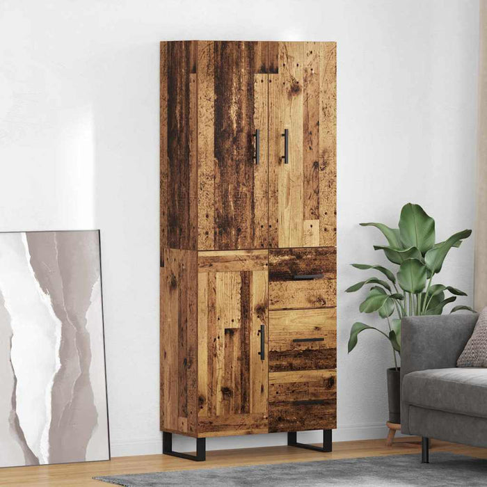 Bufet cu sertar 2 pcs Lemn Vechi Lemn Stratificat și Sticlă - WALTI WALTI