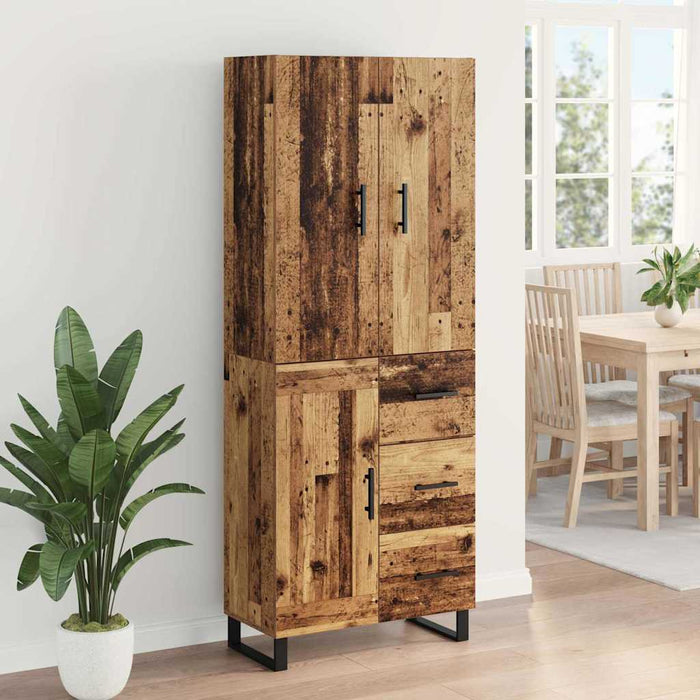 Bufet cu sertar 2 pcs Lemn Vechi Lemn Stratificat și Sticlă - WALTI WALTI