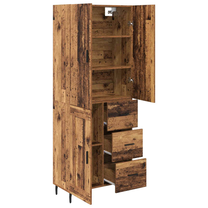 Bufet Lemn Vechi 69,5 x 34 x 180 cm Lemn Stratificat și Sticlă - WALTI WALTI
