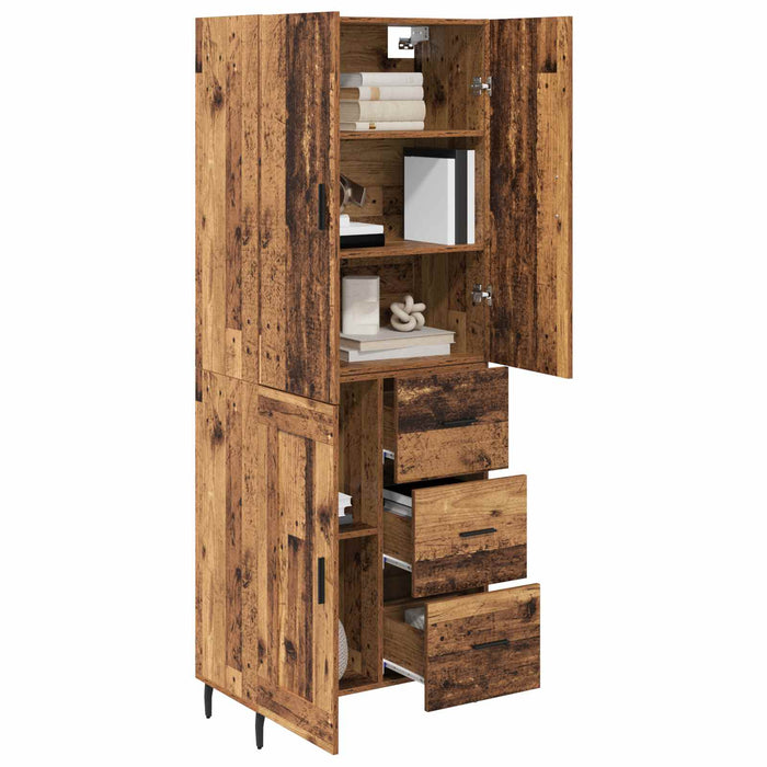 Bufet Lemn Vechi 69,5 x 34 x 180 cm Lemn Stratificat și Sticlă - WALTI WALTI