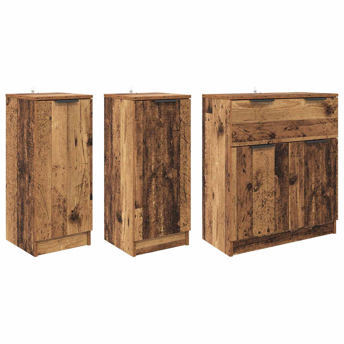 Bufet cu sertar 3 pcs Lemn Vechi Lemn compozit - WALTI WALTI
