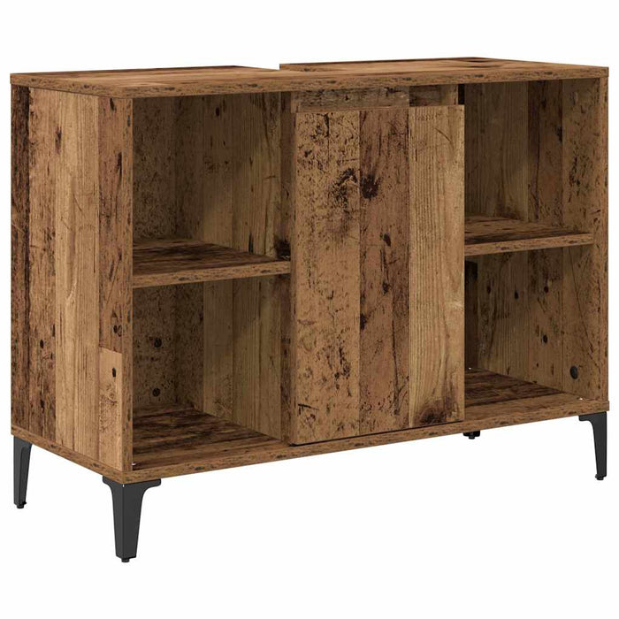 Set de mobilier pentru baie 3 pcs Lemn vechi Lemn compozit - WALTI WALTI