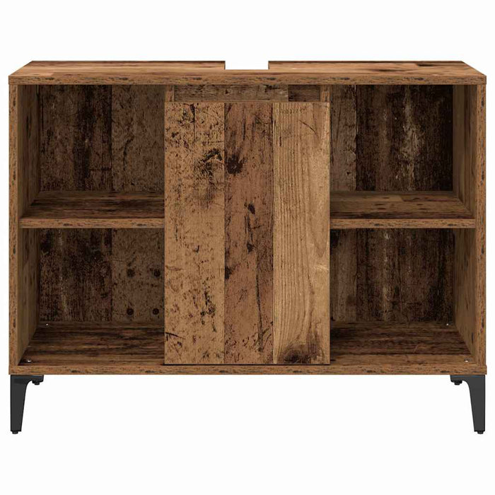 Set de mobilier pentru baie 3 pcs Lemn vechi Lemn compozit - WALTI WALTI