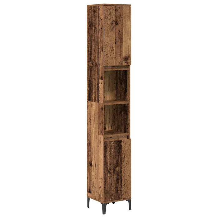 Set de mobilier pentru baie 3 pcs Lemn vechi Lemn compozit - WALTI WALTI