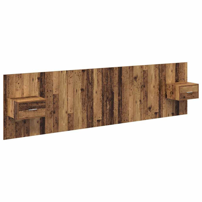 Tăblie cu Noptieră cu sertar 3 pcs Lemn Vechi Lemn compozit - WALTI WALTI