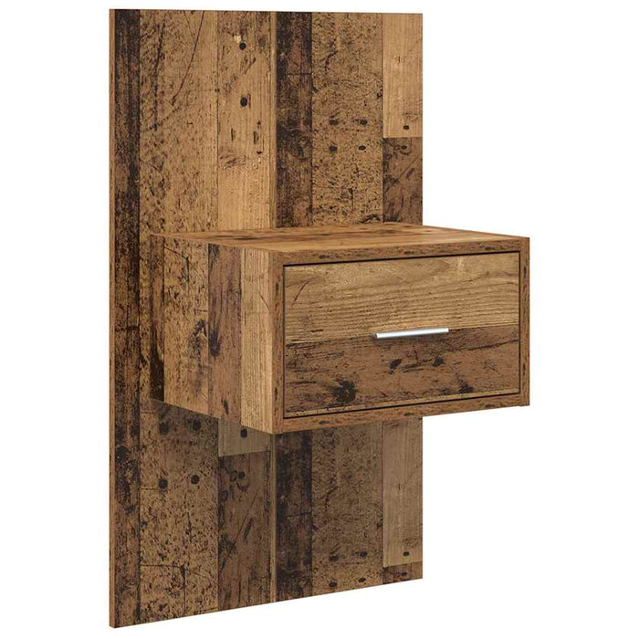 Tăblie cu Noptieră cu sertar 3 pcs Lemn Vechi Lemn compozit - WALTI WALTI