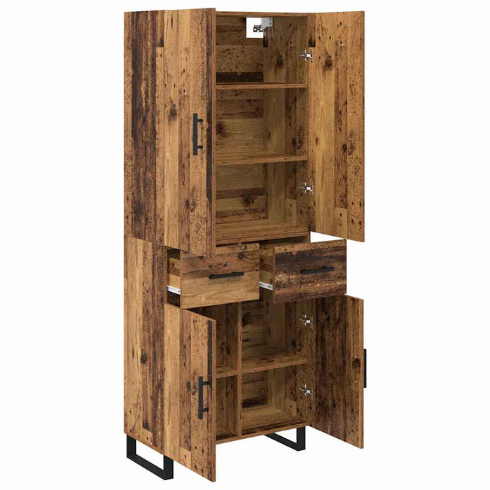 Bufet cu sertar 2 pcs Lemn Vechi Lemn Stratificat și Sticlă - WALTI WALTI