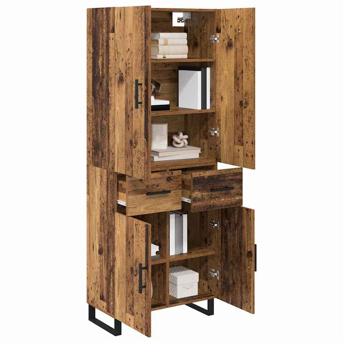 Bufet cu sertar 2 pcs Lemn Vechi Lemn Stratificat și Sticlă - WALTI WALTI
