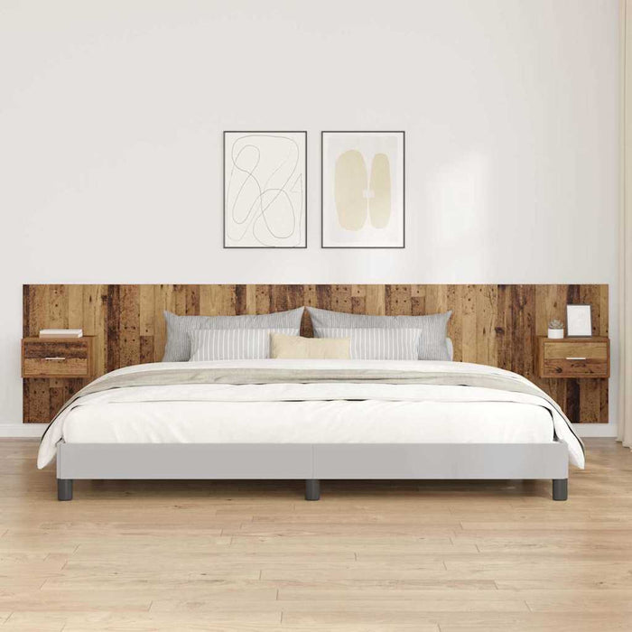 Tăblie cu Noptieră cu sertar 3 pcs Lemn Vechi Lemn compozit - WALTI WALTI
